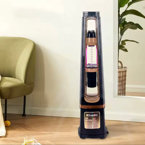 Xianke water dispenser on a wooden floor with a green chair and plant in the background